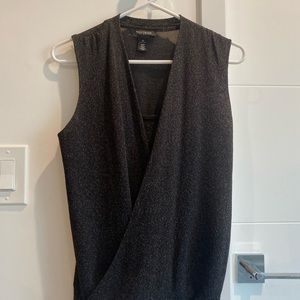 WHBM black shimmery sleeveless top